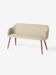 MADE.COM Ecru Marl and Walnut Lule Dining Bench - Image 2 of 4
