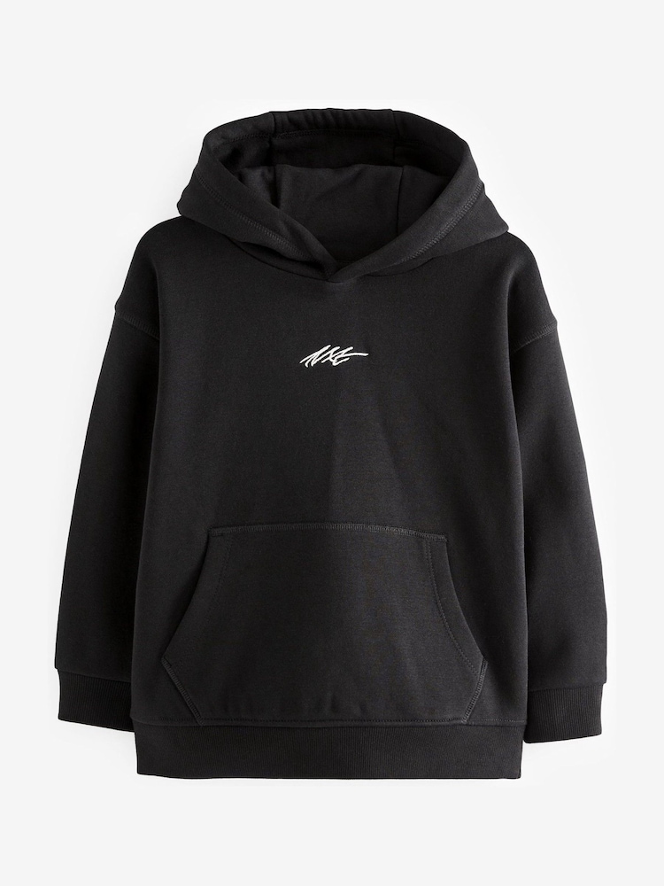 Black Plain Jersey Hoodie (3-16yrs) - Image 1 of 2