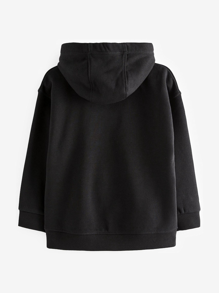 Black Plain Jersey Hoodie (3-16yrs) - Image 2 of 2