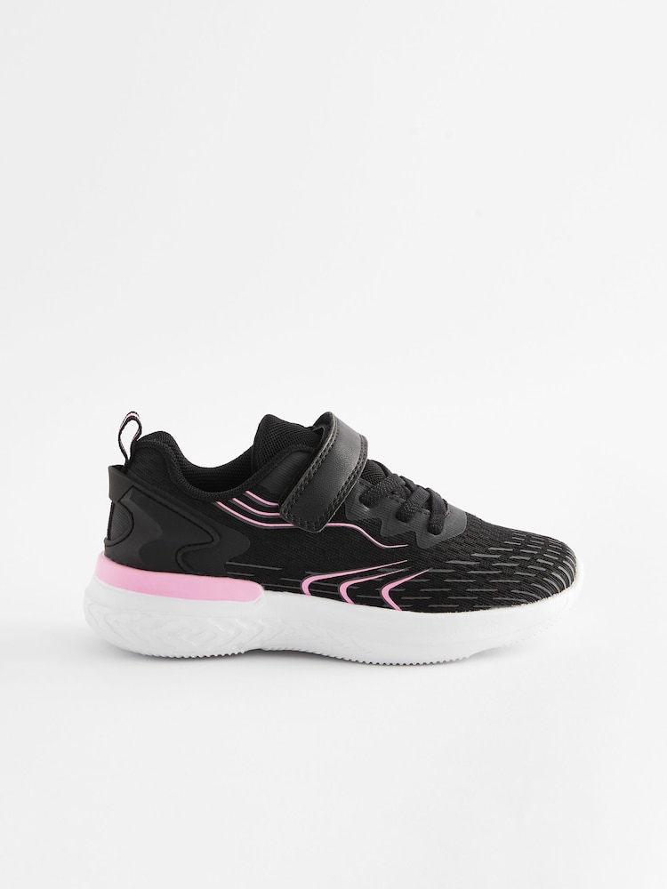 Black Elastic Lace-Up School Trainers - Image 2 of 5