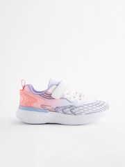 White/ Pink Elastic Lace-Up School Trainers - Image 2 of 5