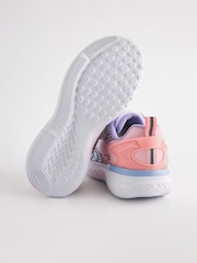 White/ Pink Elastic Lace-Up School Trainers - Image 3 of 5