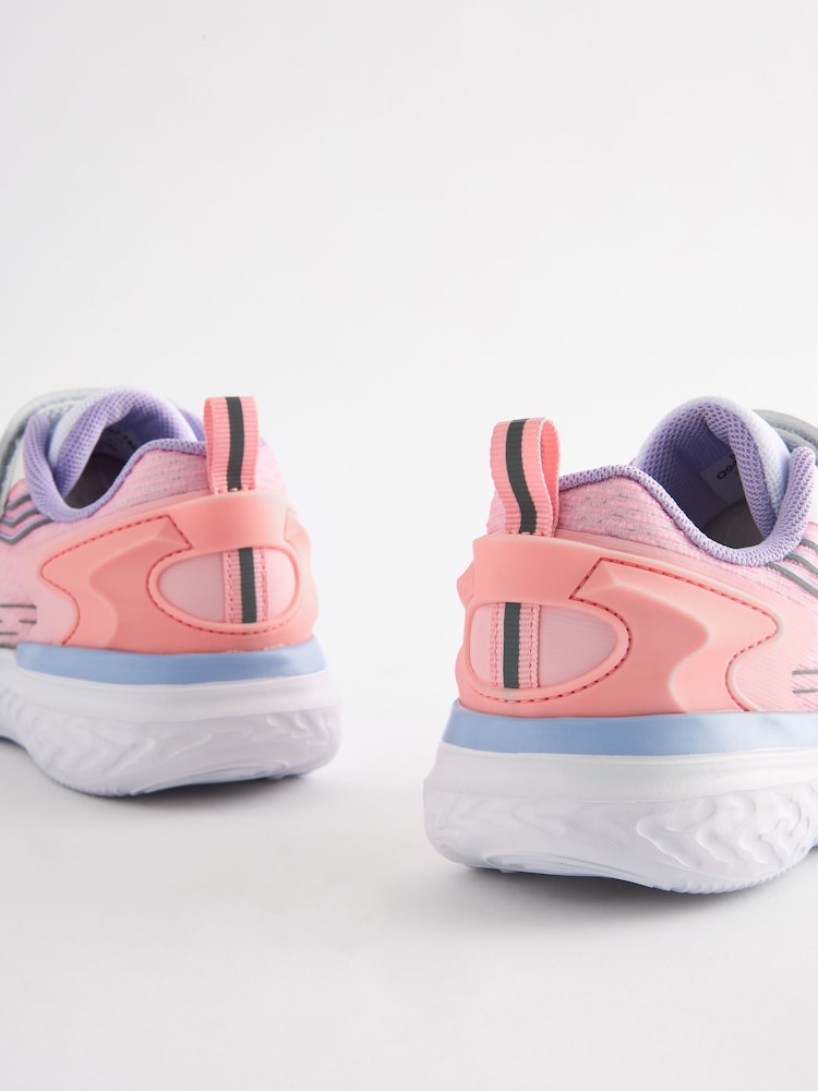 White/ Pink Elastic Lace-Up School Trainers - Image 5 of 5