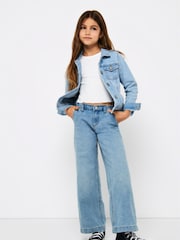 ONLY KIDS Blue Commet Wide Leg Elasticated Waist Jeans - Image 1 of 4
