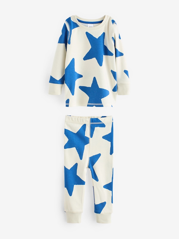 Red/Green/Blue Stars Snuggle Pyjamas 3 Pack (9mths-12yrs) - Image 2 of 6