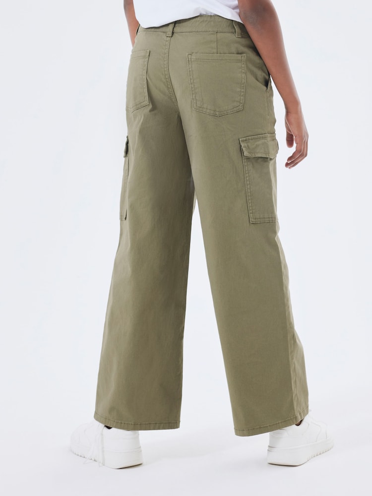 Name It Green Wide Leg Cargo Trousers - Image 2 of 4