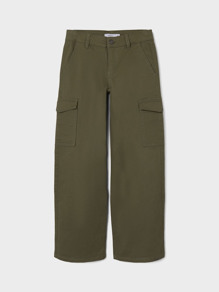 Name It Green Wide Leg Cargo Trousers - Image 3 of 4