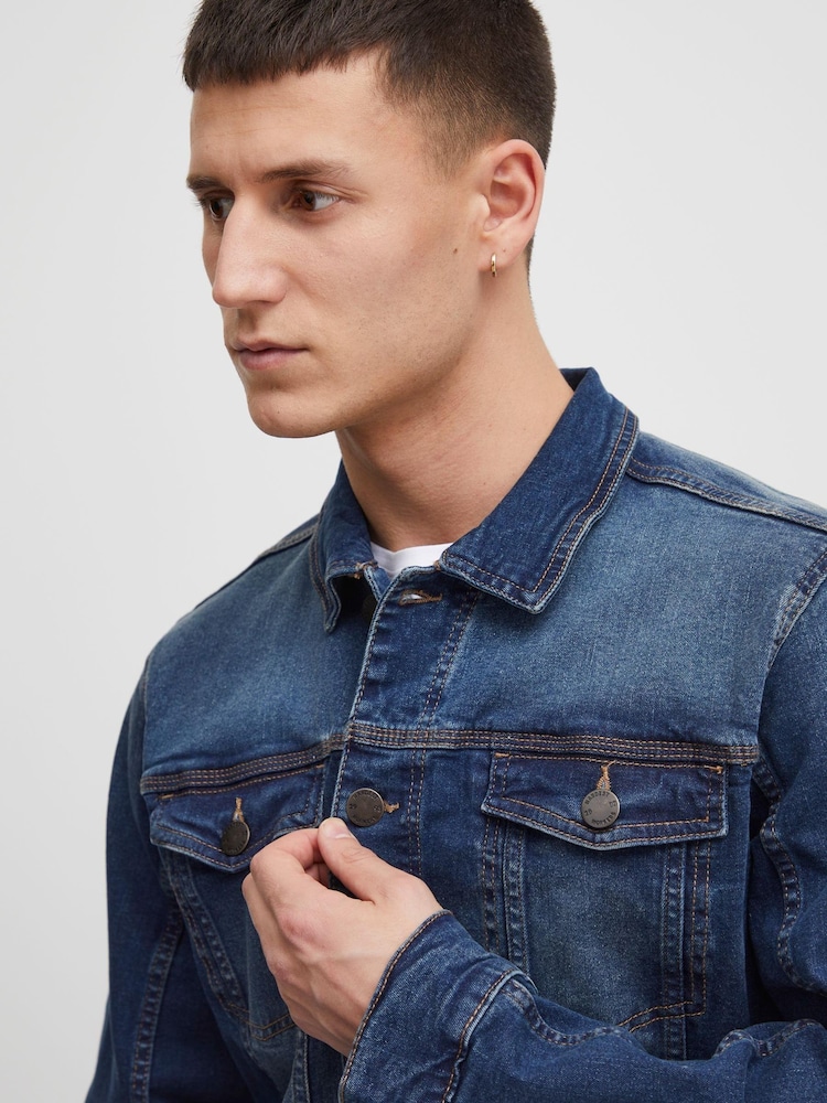 Blend Blue Light Blend Authentic Denim Jacket With Branded Button Detail - Image 2 of 5
