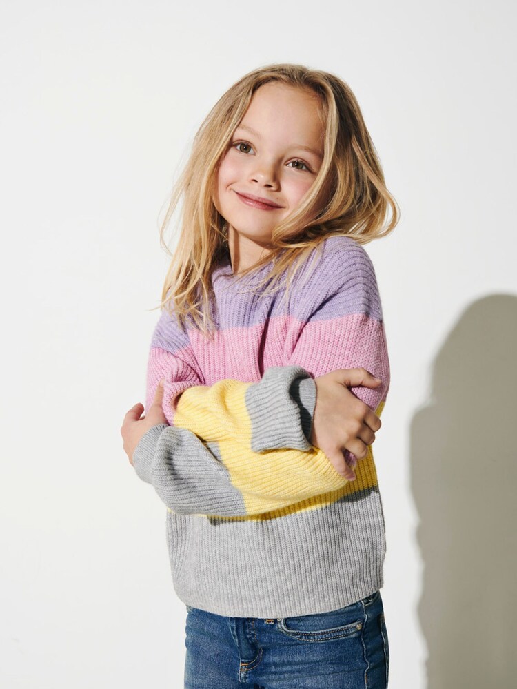 ONLY KIDS Knitted Stripe Jumper - Image 1 of 3