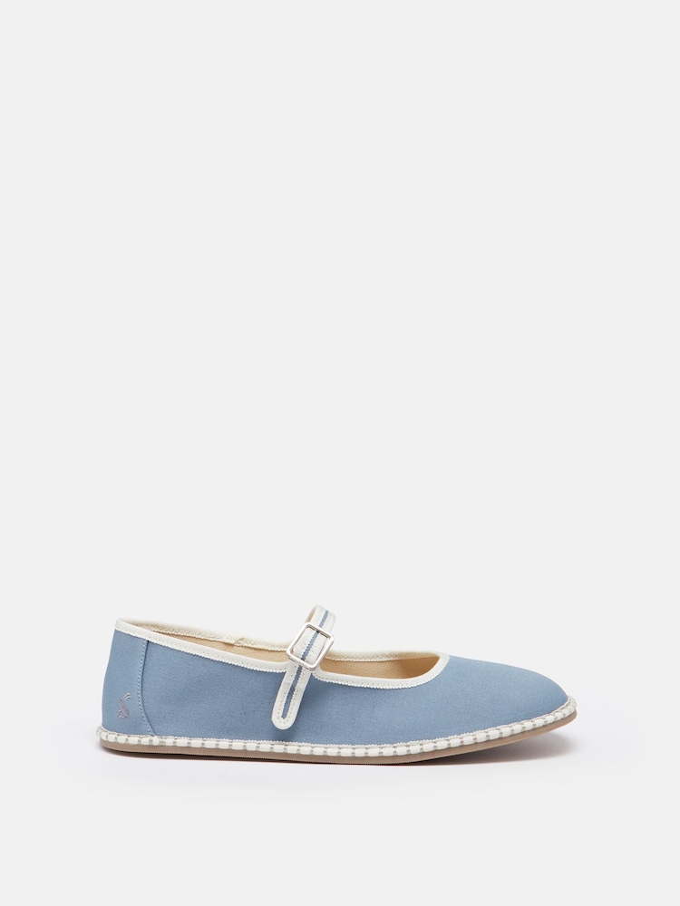 Joules Maddison Light Blue Canvas Mary Jane Shoes - Image 1 of 5 Joules Maddison Light Blue Canvas Mary Jane Shoes - Image 1 of 5