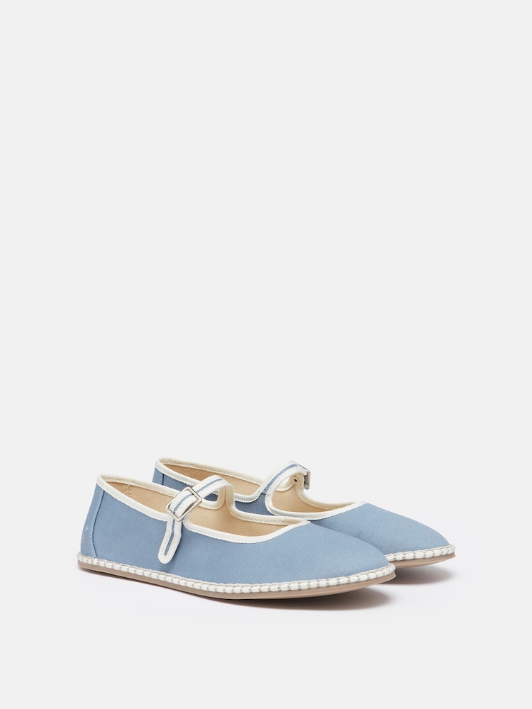 Joules Maddison Light Blue Canvas Mary Jane Shoes - Image 2 of 5