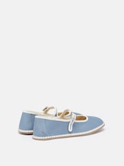 Joules Maddison Light Blue Canvas Mary Jane Shoes - Image 3 of 5