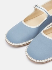 Joules Maddison Light Blue Canvas Mary Jane Shoes - Image 5 of 5