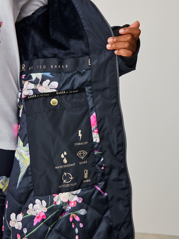 Buy Baker by Ted Baker Navy Shower Resistant Padded Belted Skirt