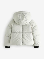 Baker by Ted Baker Shower Resistant Grey Short Branded Padded Coat - Image 11 of 15