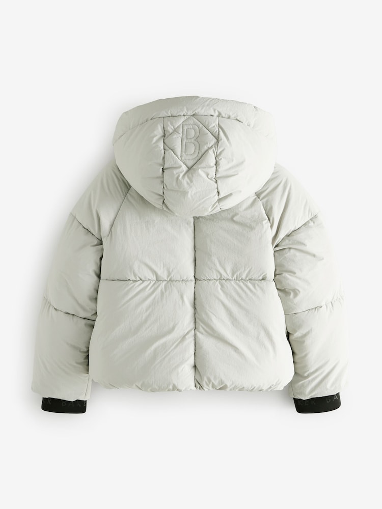 Baker by Ted Baker Shower Resistant Grey Short Branded Padded Coat - Image 11 of 15