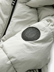 Baker by Ted Baker Shower Resistant Grey Short Branded Padded Coat - Image 14 of 15