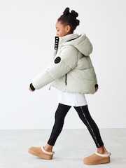 Baker by Ted Baker Shower Resistant Grey Short Branded Padded Coat - Image 2 of 15