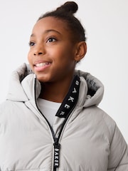 Baker by Ted Baker Shower Resistant Grey Short Branded Padded Coat - Image 5 of 15