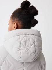 Baker by Ted Baker Shower Resistant Grey Short Branded Padded Coat - Image 6 of 15