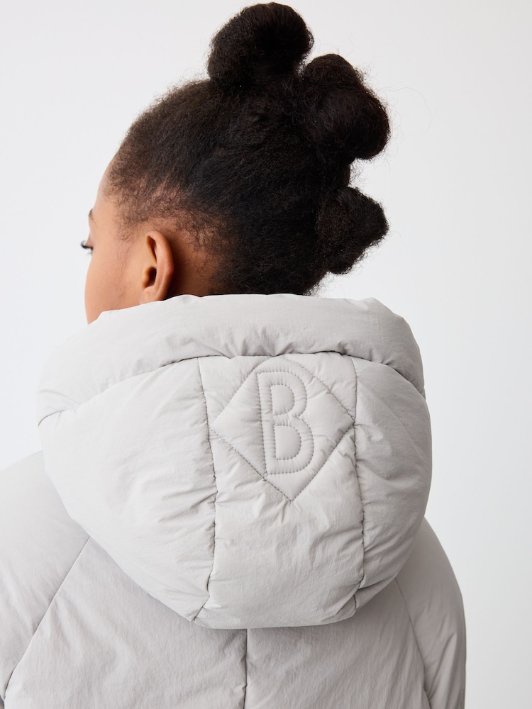 Baker by Ted Baker Shower Resistant Grey Short Branded Padded Coat - Image 6 of 15