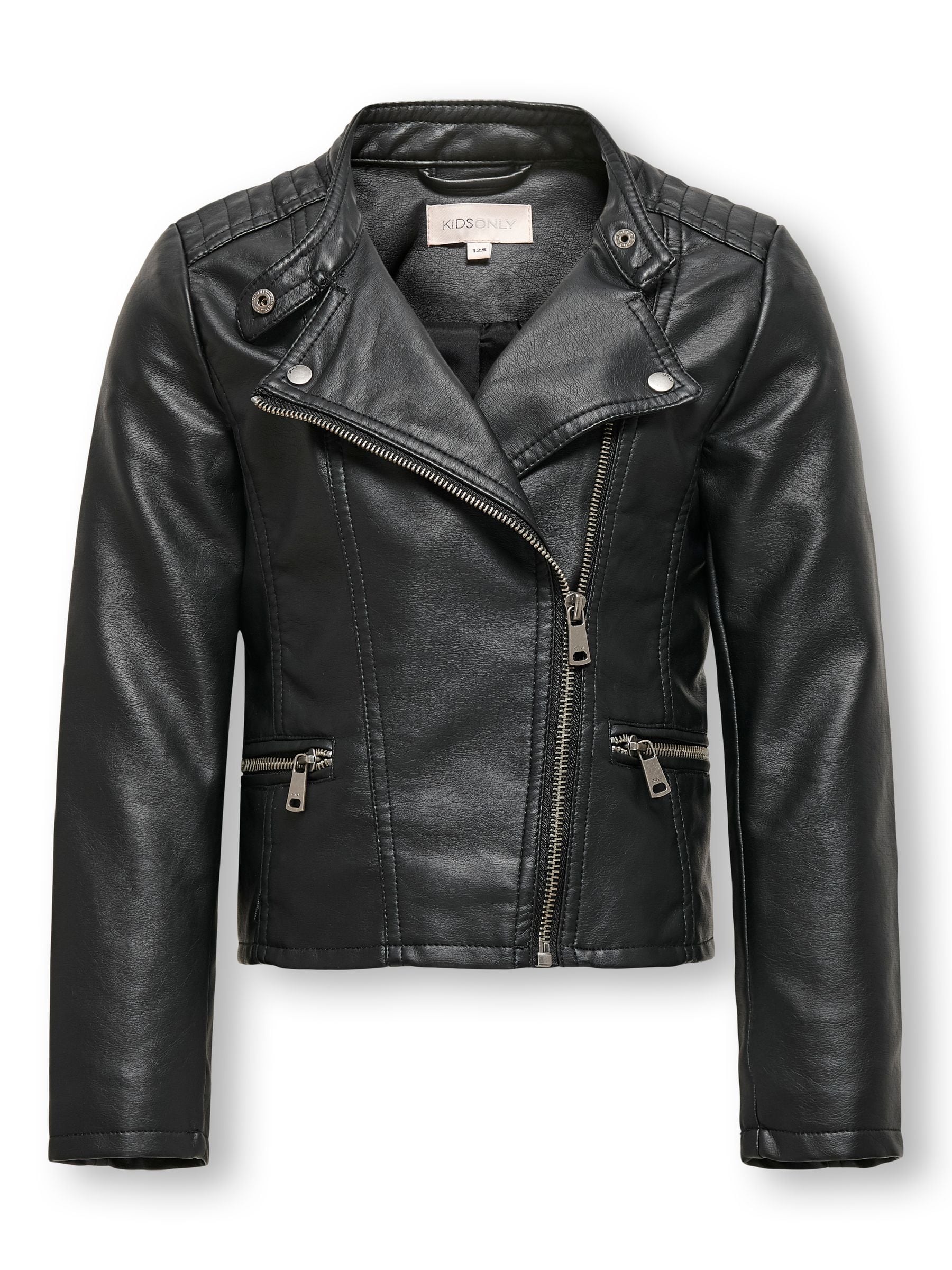 Buy ONLY KIDS Black Faux Leather Biker Jacket from Next Germany