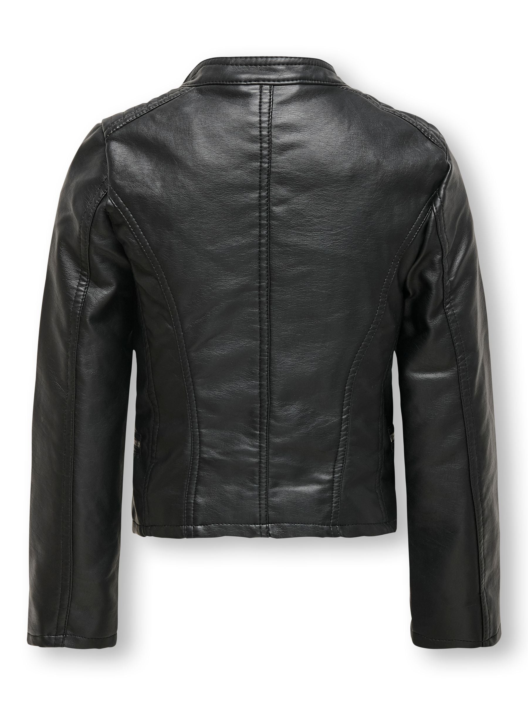Buy ONLY KIDS Black Faux Leather Biker Jacket from Next India
