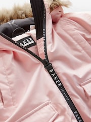 Baker by Ted Baker Pink Shower Resistant Hooded Bomber Jacket - Image 10 of 12