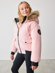 Baker by Ted Baker Pink Shower Resistant Hooded Bomber Jacket - Image 2 of 12