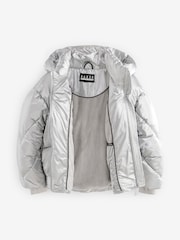 Baker by Ted Baker Silver Shower Resistant Branded Padded Coat - Image 13 of 18