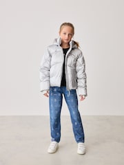 Baker by Ted Baker Silver Shower Resistant Branded Padded Coat - Image 5 of 18