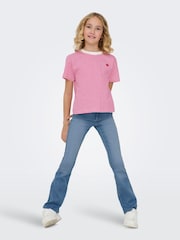 ONLY KIDS Light Blue Flare Leg Super Stretch Jeans With Adjustable Waist - Image 3 of 6