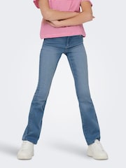 ONLY KIDS Light Blue Flare Leg Super Stretch Jeans With Adjustable Waist - Image 4 of 6
