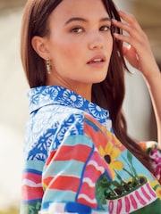 Italian Summer Print Long Sleeve 100% Linen Shirt - Image 5 of 6