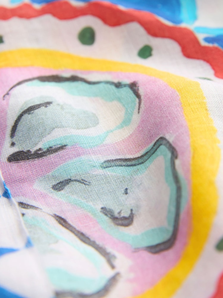 Italian Summer Print Long Sleeve 100% Linen Shirt - Image 6 of 6