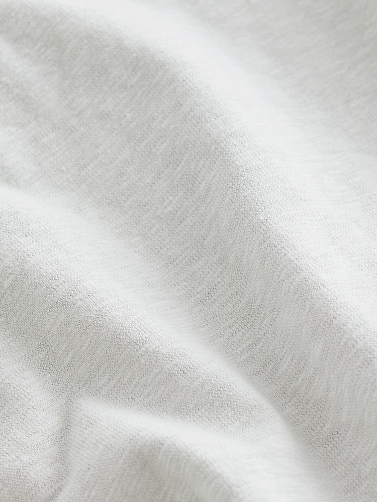 Grey Oversized Linen Look Washed Pocket Detail Slouch V-Neck T-Shirt - Image 6 of 6