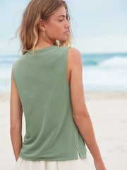 Green Premium Modal Rich Short Sleeve Scoop Neck Vest - Image 2 of 6