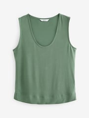Green Premium Modal Rich Short Sleeve Scoop Neck Vest - Image 5 of 6