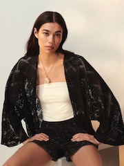 Black Crochet Summer Cardigan - Image 1 of 5