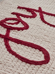 Natural Cream Christmas Joy Slogan Plush Bobble Bath Mat - Image 3 of 4