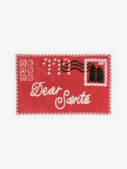Red 100% Cotton Santa Postcard Red Christmas Bath Mat - Image 3 of 3