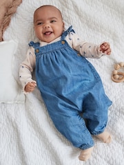 Denim Baby Dungaree and Long Sleeve Bodysuit Set (0mths-2yrs) - Image 1 of 12
