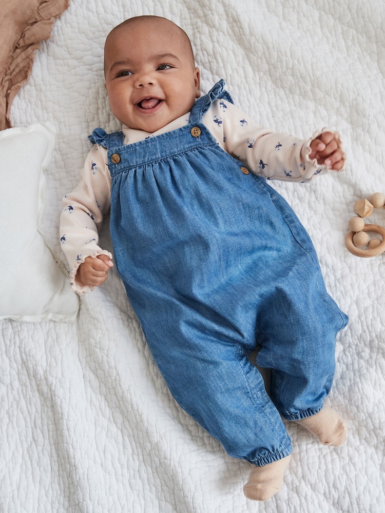 Denim Baby Dungaree and Long Sleeve Bodysuit Set (0mths-2yrs) - Image 1 of 12