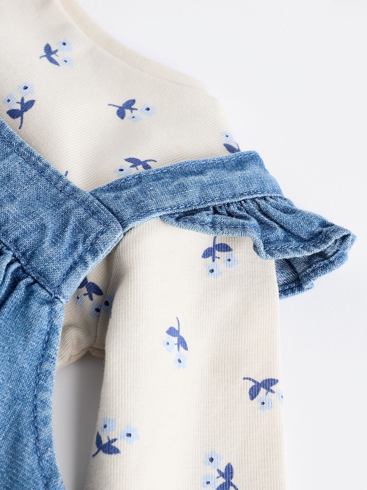 Denim - Zestaw niemowlęcy z ogrodniczkami i body z długim rękawem (0 mies. – 2 lata) - Image 10 of 12