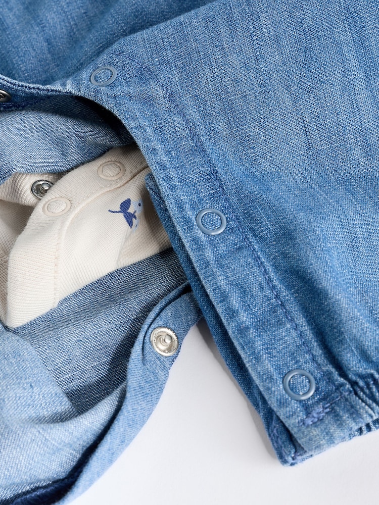 Denim - Zestaw niemowlęcy z ogrodniczkami i body z długim rękawem (0 mies. – 2 lata) - Image 11 of 12