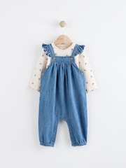 Denim Baby Dungaree and Long Sleeve Bodysuit Set (0mths-2yrs) - Image 4 of 12