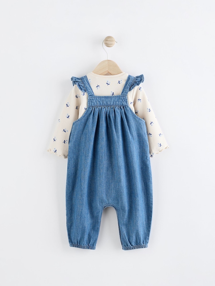 Denim - Zestaw niemowlęcy z ogrodniczkami i body z długim rękawem (0 mies. – 2 lata) - Image 5 of 12