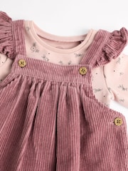 Pink Corduroy Baby Dungaree and Long Sleeve Bodysuit Set (0mths-2yrs) - Image 8 of 12