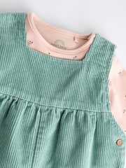 Teal Blue Corduroy Wide Leg Baby Dungarees & Long Sleeve Bodysuit Set (0mths-2yrs) - Image 5 of 9