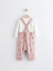 Pink Leopard Baby Jersey Dungarees & Long Sleeve 100% Cotton Bodysuit Set (0mths-2yrs) - Image 5 of 13
